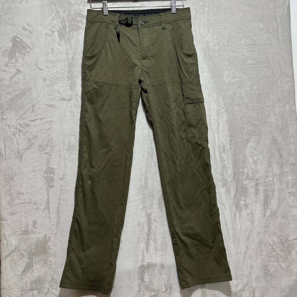 prAna Stretch‎ Zion Pant II Men's 28 Slate Green Stretch Hiking Pockets Logo